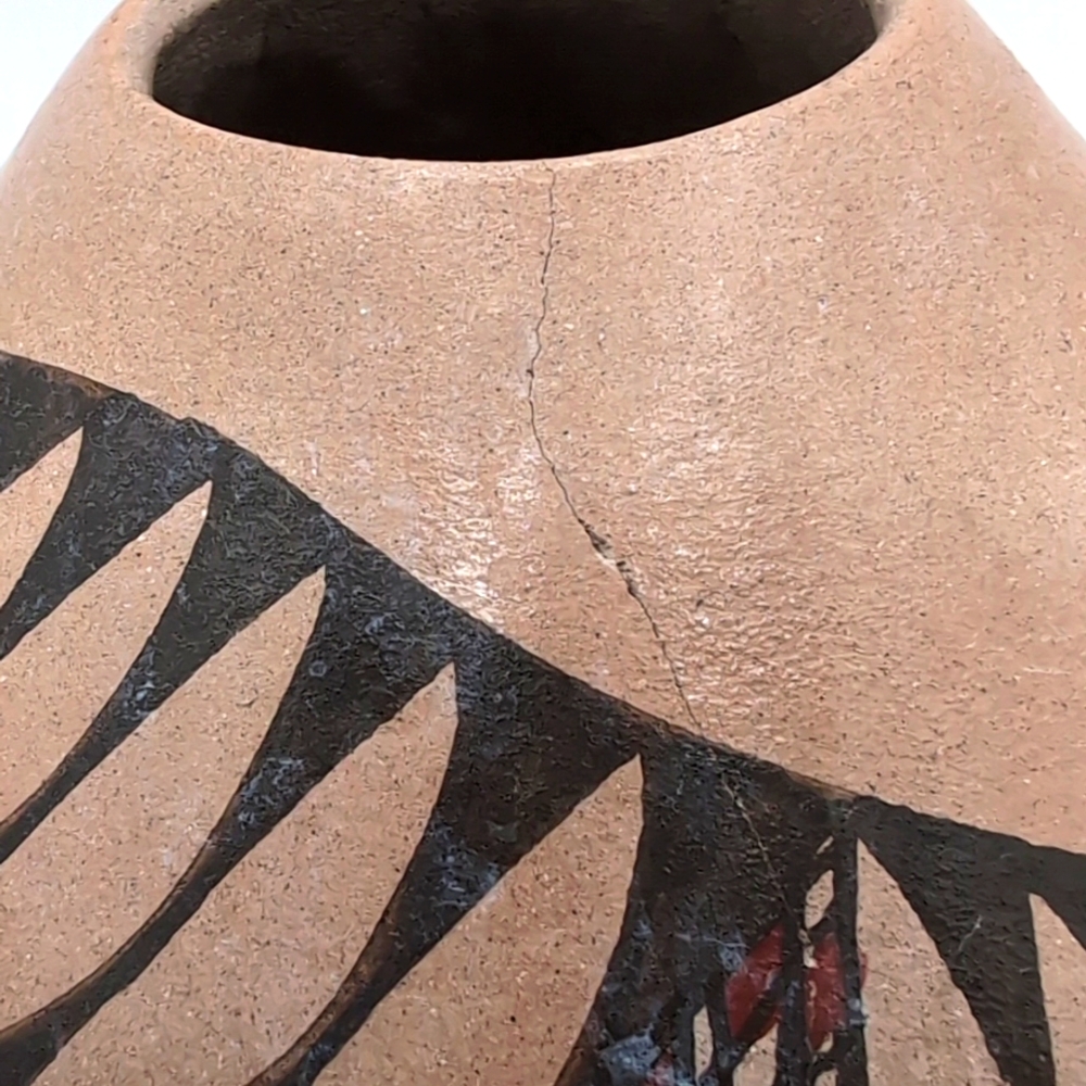 Mata Ortiz Mexico Polychrome Clay Pottery Hand Painted Snake Seed Pot Vase - Picture 7 of 12